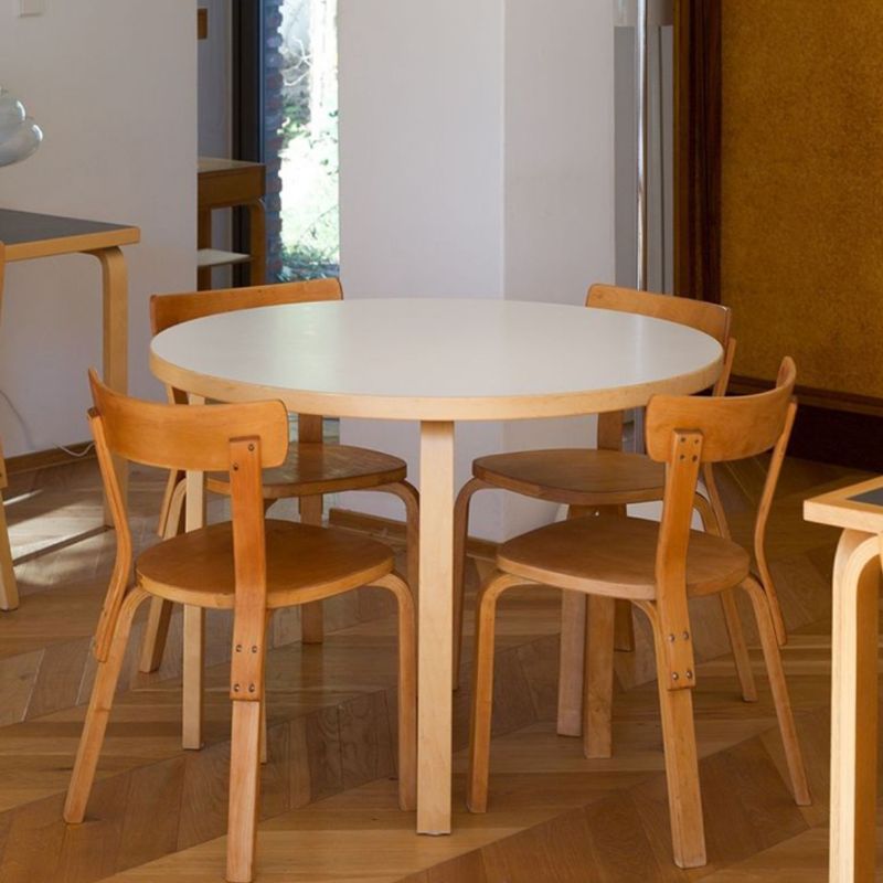 Stain Resistant Board Wood Dining Table with Natural Color Legs for 4-person Seat/Seating for 2