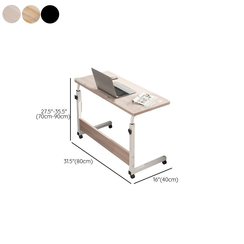 Trendy Engineered Wood Laptop Cart with Flexible Height, Casters, and Shelves