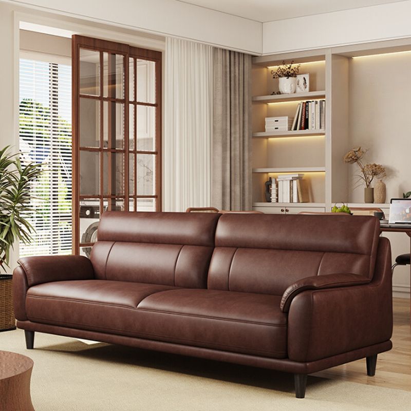 Trendy Solid Color Water Resistant Standard Sofa/Loveseat/Single Sofa in Auburn with Arm Included, Seats 3/4-seater/2 People