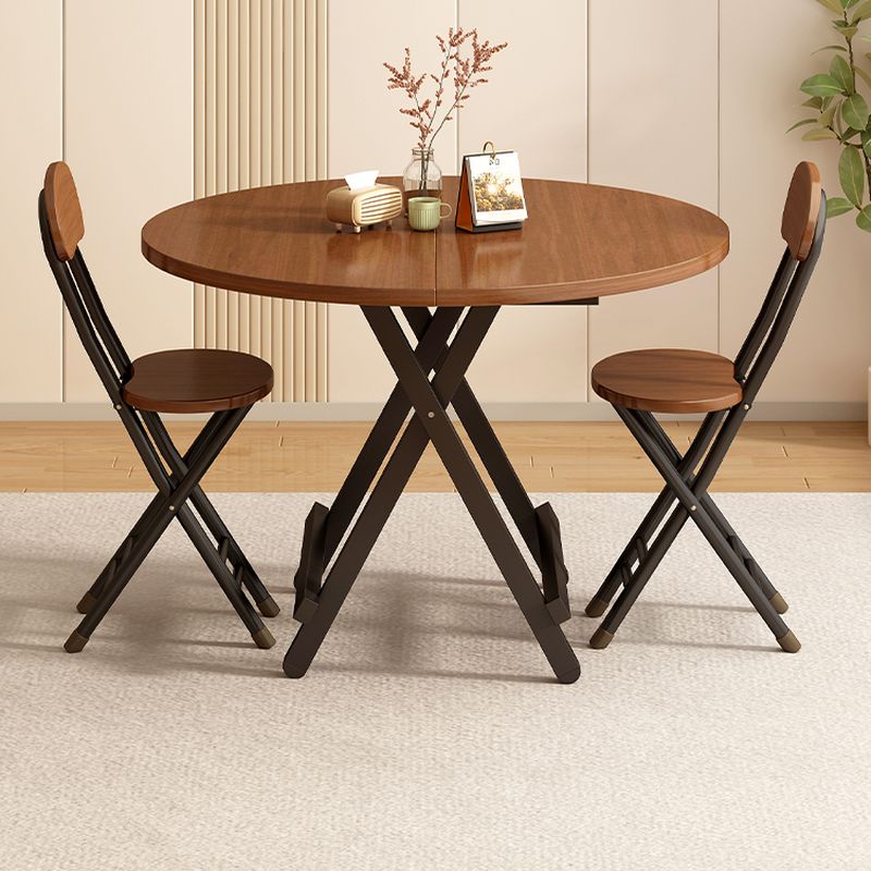 Laminate Dining Table with Crossed Legs, Scratch-repellent, Foldable, 2-seater