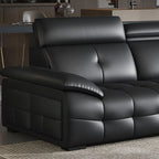 Modish Solid Color Water Resistant Standard Sofa/Loveseat in Black, 5 Person/for 6/4-Seater with 2 Pillows