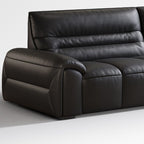 Modish Solid Color Stain Resistant Standard Sofa in Midnight Black Pu Leather, Seats 4/Seats 3/2-seater with 2 Pillows