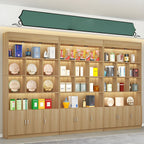 Multi-shelf Modern & Contemporary Style Wood Hutch Cabinet for Living Room
