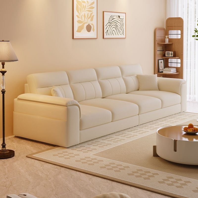 Modish Solid Color Stain Resistant Standard Sofa in Black/Light Gray/Light Brown with 6-Seater/5 Person/4-Seater Capacity and 2 Pillows