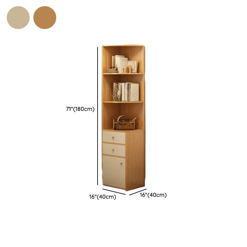 Detached Scratch-immune Accent Cabinet with 3/4 Exterior Shelves, Cabinet Knobs, Sepia/Wood Color Top, Soft Close Drawer, and Stain Resistant