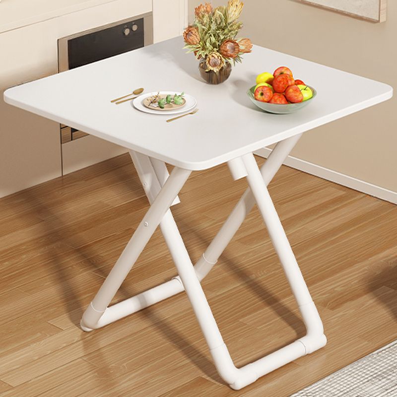 Panel Wood Dining Table with Sleigh Base, No Extra Durability, Foldable Square Top for 2-seater