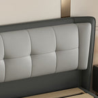 Trendy Panel Headboard with No Distressing, Piled Tufted Rectangle Design for King/Full Bed, Featuring Sponge Upholstery and Standard Height