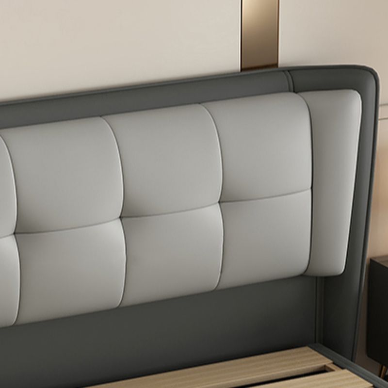 Trendy Panel Headboard with No Distressing, Piled Tufted Rectangle Design for King/Full Bed, Featuring Sponge Upholstery and Standard Height