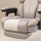 Simple Multi-levelled Wingbacked Chair with Single Color Steel Frame in Silver, Adjustable Backrest, and Glide Movement