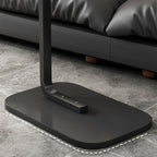 Contemporary C Shaped Engineered Wood Chairside Table, Black/Chalk/Brown Rectangle Top, Table Only