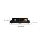 Standard Sofa in Midnight Black Soft-pile Fabric with 3 Pillows