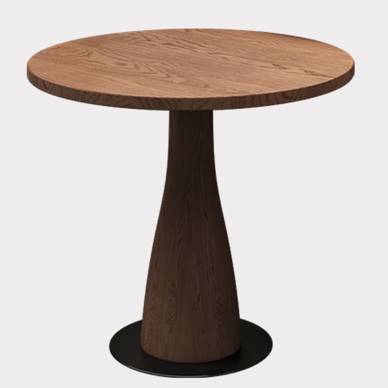 Trendy Round Solid Wood Table with Rounded Edges, No Seating, and Assembly Required