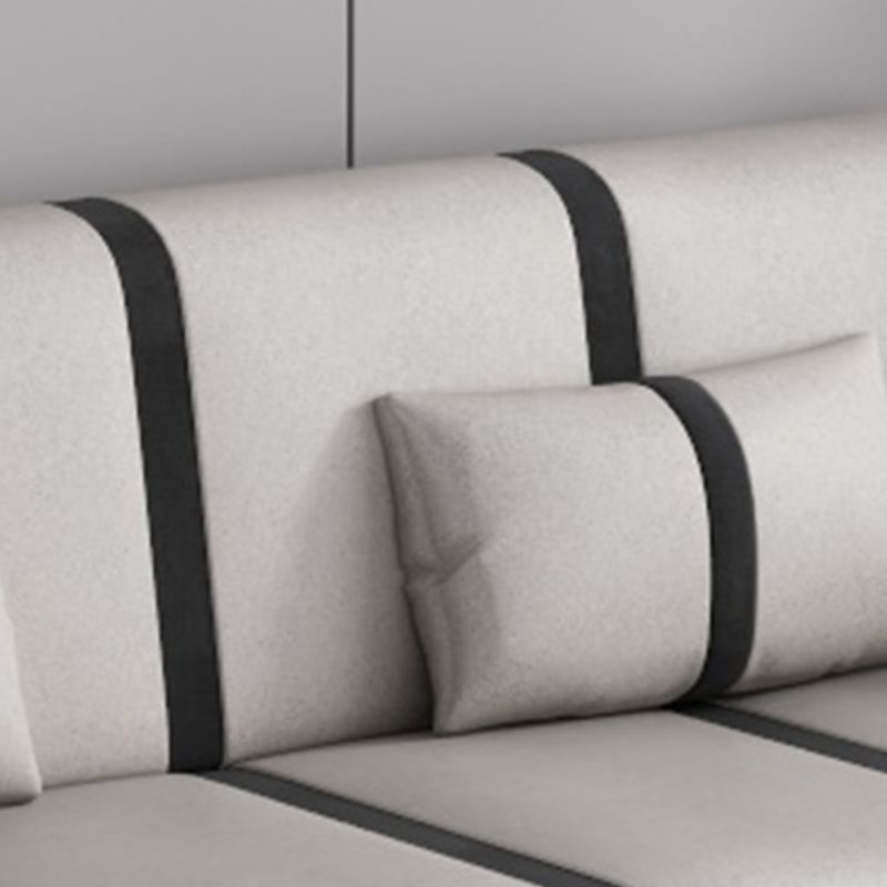 Trendy Solid Color Stain Resistant Standard Sofa/Loveseat in Dark Gray/Cerulean/Light Brown with Arm, Seats 3/2 People, and 2 Pillows