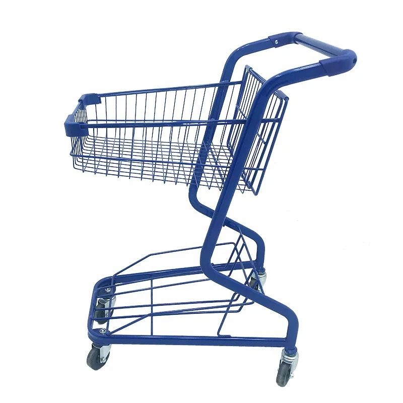 Steel All Ages Office Rolling Cart with 2 Tiers, Handle & Casters, Multi Color