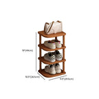 Art Deco Composite Wood Rectangle Shoe Rack in Light Brown with 9 Shelves for 1-10 Pairs in Drawing Room with Individual Shoe Cubby Holes