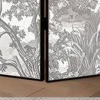 Indoor Opaque Natural Wood Folding Temporary Wall Panels with 3 Panels and Double Sided Print, Self-supporting