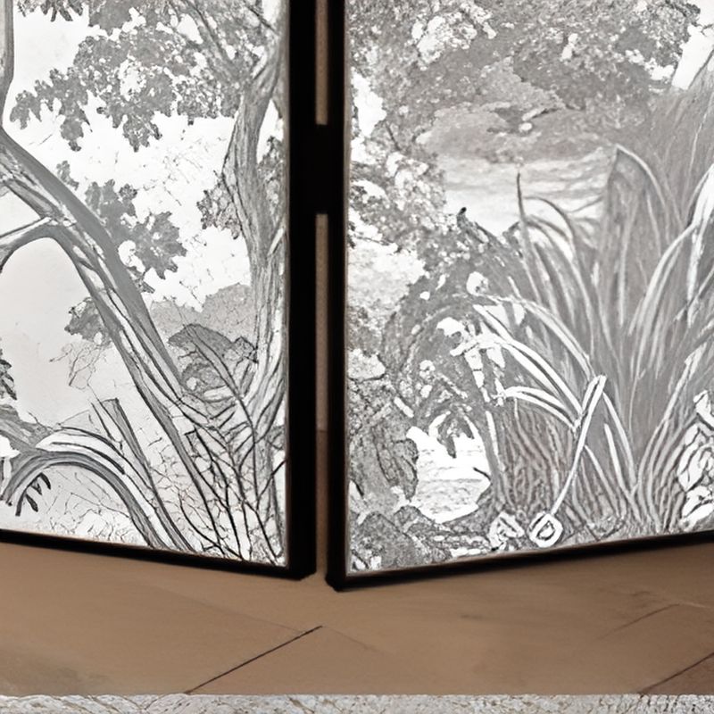 Indoor Opaque Natural Wood Folding Temporary Wall Panels with 3 Panels and Double Sided Print, Self-supporting