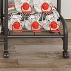 Modern Coat Tree with Stockroom Storage, 2 Shelves, and Alloy Frame
