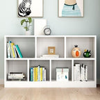 Modern Horizontal/Vertical Cubes Storage in Wood with Closed Back and 3-Shelf/4 Shelves