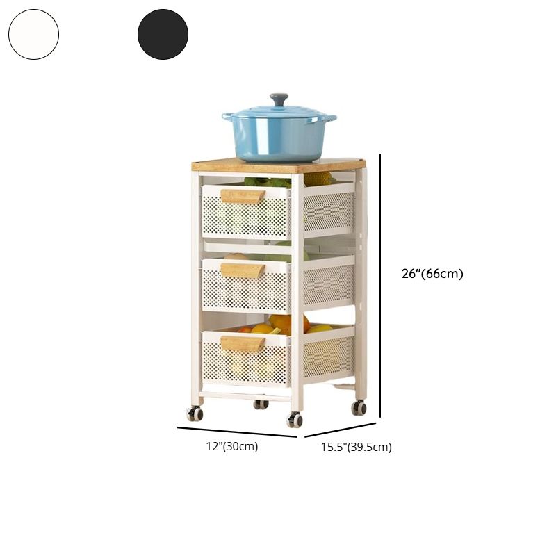 Portable Center with Metal Countertop, Basket, and 4/3 Baskets