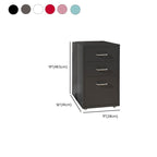 16" Wide Modern Vertical Mobile Filing Cabinet with Castors and Locking Drawers