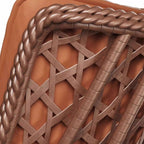 All-weather Cane Front Porch Rocking Chairs with Flared Arm and Stationary Rear Back