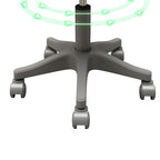 Backless Stool with Rollers, Upholstered Synthetic Material Seat