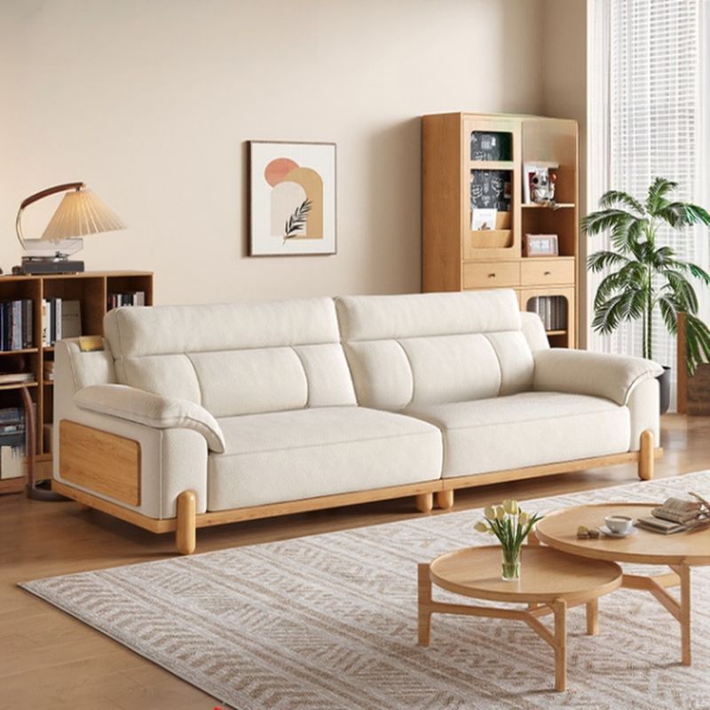 Contemporary Modern Off-White Water Resistant Solid Color Standard Sofa for 2 People or Seats 1