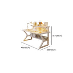 Modern Rectangular Chalk Laminate Writing Table with Exterior Shelf, Hutch, and Cable Management