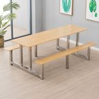 Simplistic Bench with Eased Edge, Assembly Required, Alloy/Composite Wood Cover, Rectangle Shape