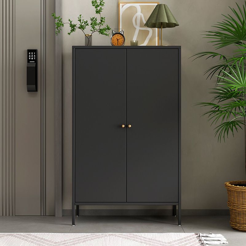 Art Deco Narrow Sideboard with Larder Storage, Alloy Countertop, Flexible Shelf, and 2 Doors