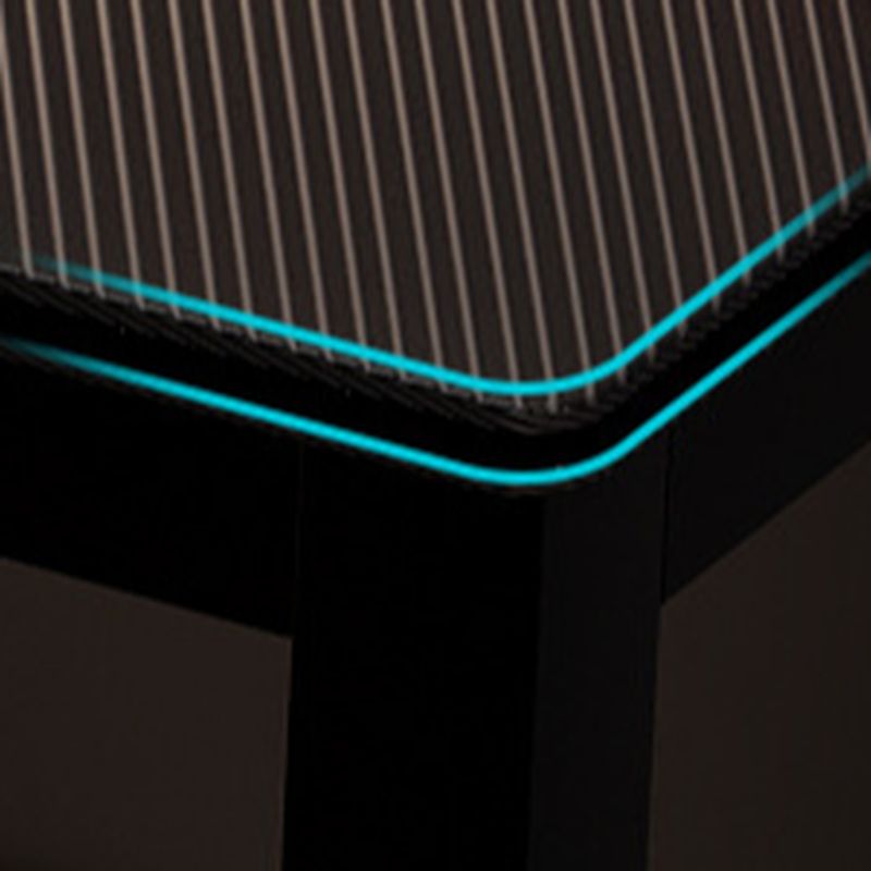 Minimalist L-Shape Auburn Gaming Computer Desk with Trestle Base, Independent Structure, and Wire Management in Manufactured Wood
