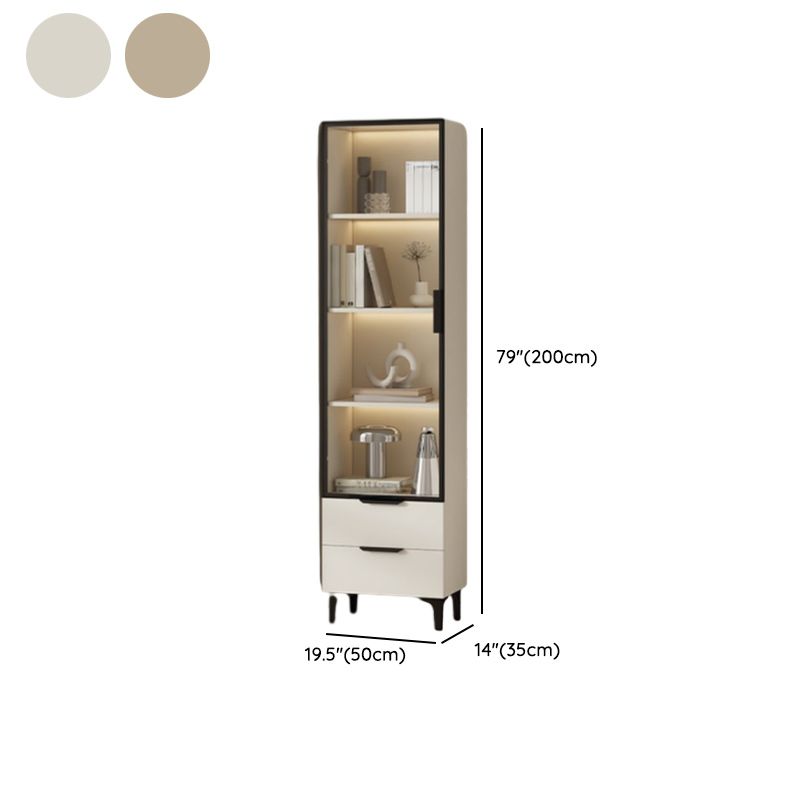 Detached Accent Cabinet with Damp-proof, Scratch-immune Glazed Door, Grip Bars in Chalk, and Soft Close Drawer