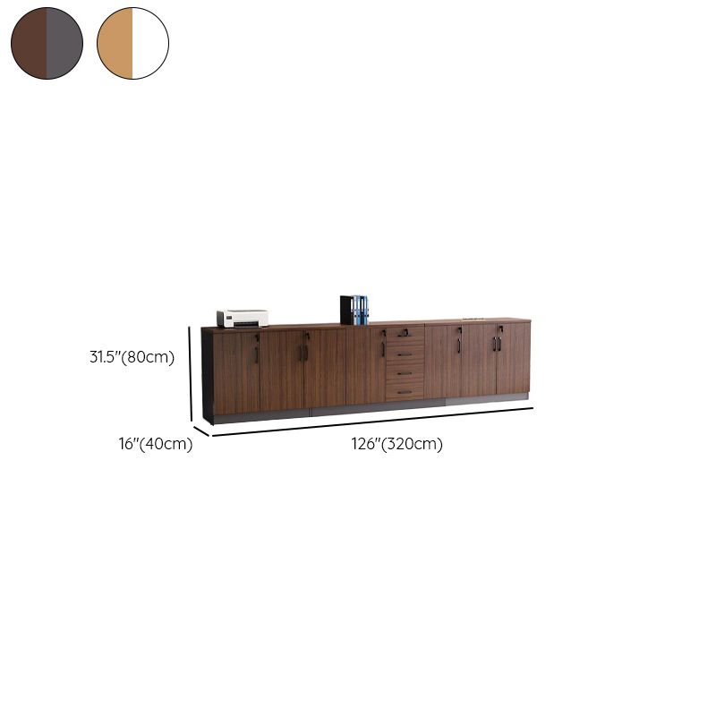 Manufactured Wood Base Cabinet for Stockroom with Shelves, Drawers, and Locker, Featuring Locking Door and 5-Wide Compartments