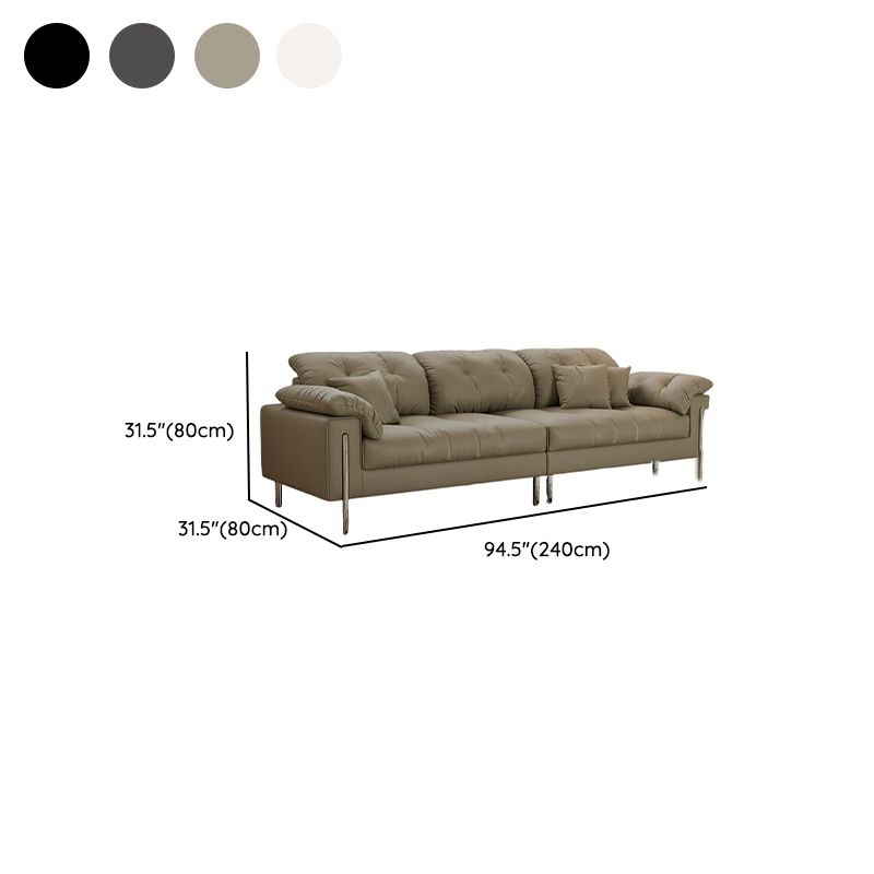 Drawing Room Standard Sofa in Midnight Black/Light Gray/Off-White with Armrest and 3 Pillows