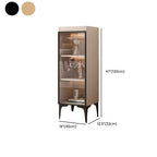 Simple Rectangular Accent Cabinet with Closet, Composite Wood, Glazed Door, and Sand Top