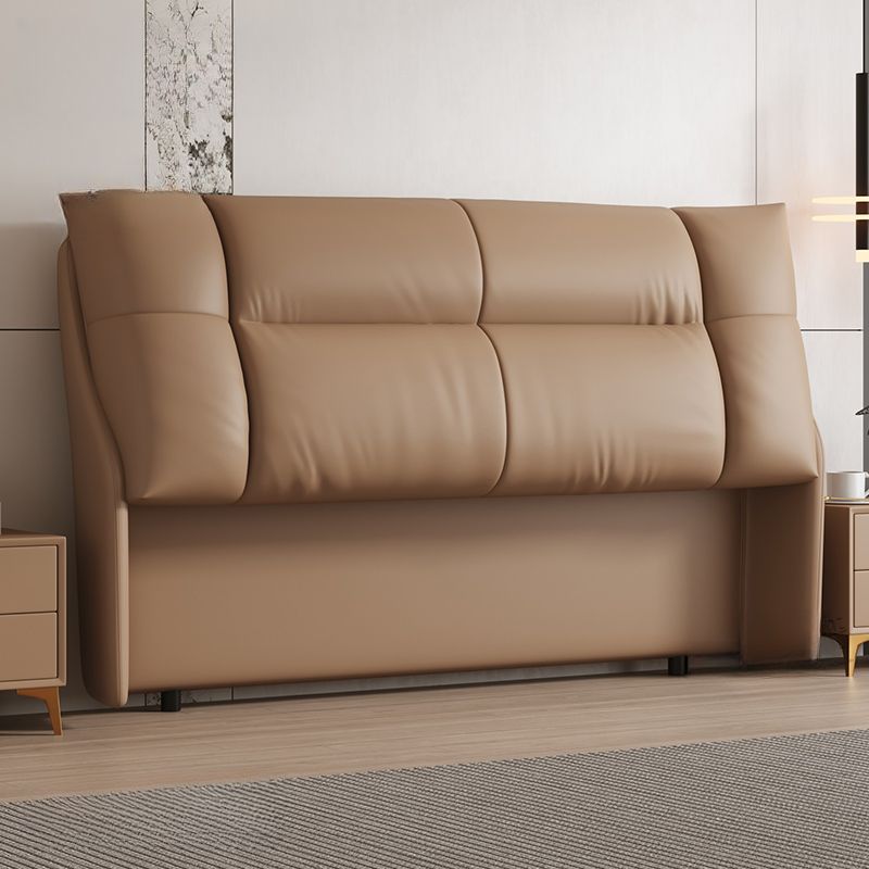 Trendy Panel Headboard in Natural Wood with No Distressing, Rectangle Shape for King/Queen/Full Bed, Cotton Upholstery Fill, Standard Height