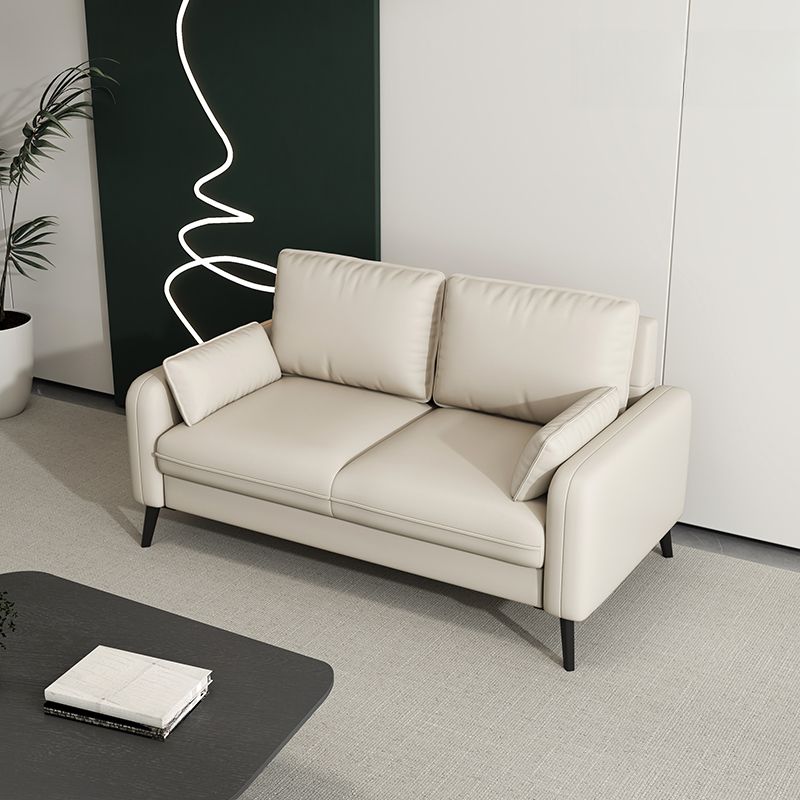 Contemporary Modern Solid Color Water Resistant Loveseat in Cerulean/Jade Green/Amber Color for 2 People with 2 Pillows