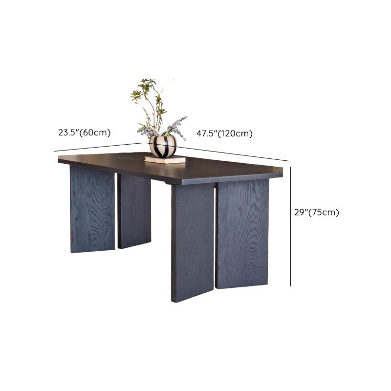 Modish Coal Solid Wood Dining Table with Legs, Fixed Mechanism, Scratch Resistant for 6-person Seat/Seats 4/Seats 10