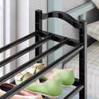 Art Deco Polymerized Material Rectangle Shoe Rack with 5/4/3 Shelves, Floor Mounted for 1-20 Pairs in Bedroom