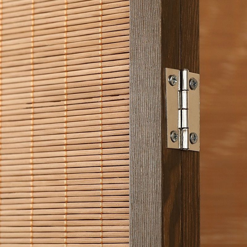 Minimalist Screen Divider in Tan with Translucent Fold-up Design, Available in 3/5/6 Panels, Bambusa Material, Independent