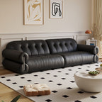 Modish Solid Color Stain Resistant Standard Sofa/Loveseat in Black/Light Gray/Light Brown with 3-seater/4-seater/5 Person Capacity