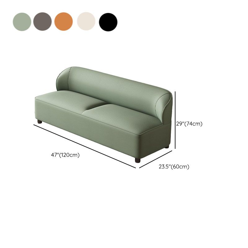 Trendy Solid Color Stain Resistant Loveseat in Emerald Green/Auburn/Beige for 2 People