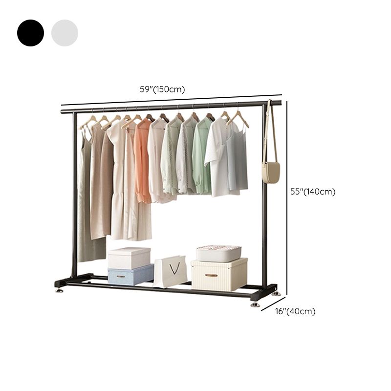 Modern Simple Style Hall Rack with Receptacle Storage, 1 Shelf/2 Shelves, Steel Frame, and Alloy Hook