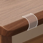 Minimalist Warp-proof Independent Structure Cocoa/Black Real Wood Gaming Workstation with Built-in Charging Outlet and Headphone Hanger