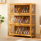 Bambusa Flooring Curio Cabinet with Stockroom, 4 Cabinets/3 Cabinets/2 Cabinets, 4 Shelves/3 Shelves/2 Shelves, 4 Doors/3 Doors/2 Doors