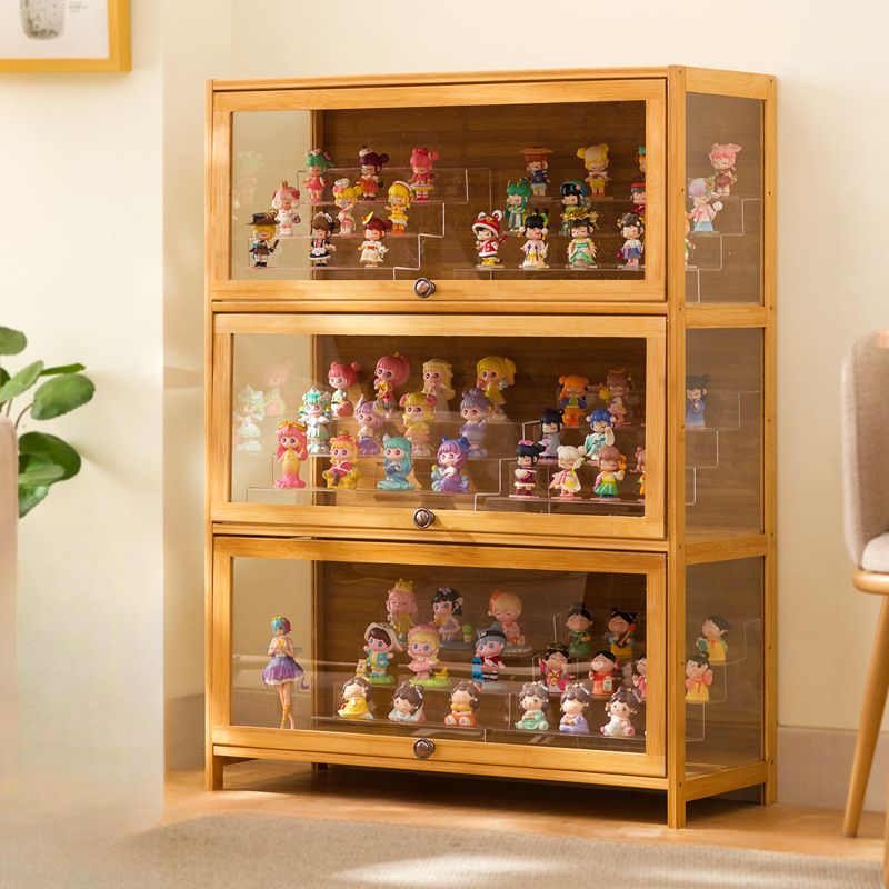 Bambusa Flooring Curio Cabinet with Stockroom, 4 Cabinets/3 Cabinets/2 Cabinets, 4 Shelves/3 Shelves/2 Shelves, 4 Doors/3 Doors/2 Doors