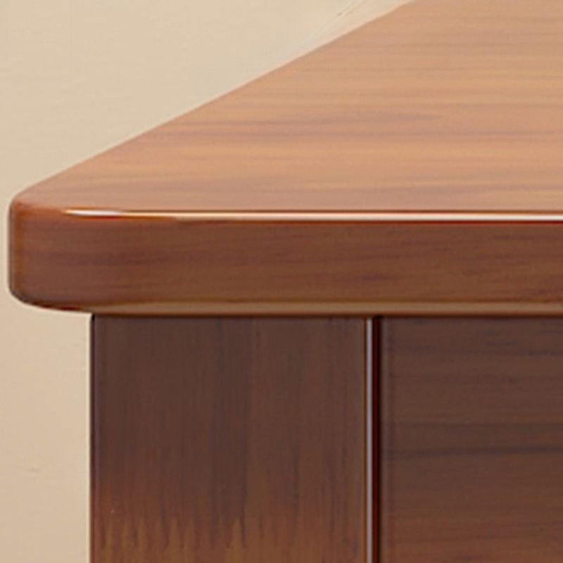Casual Writing Desk with Easy Assembly, Moisture Resistant Parsons Base in Sepia/Natural, Unattached Rubberwood Top