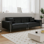 Drawing Room Standard Sofa in Dark Gray/White/Tan with Armrest