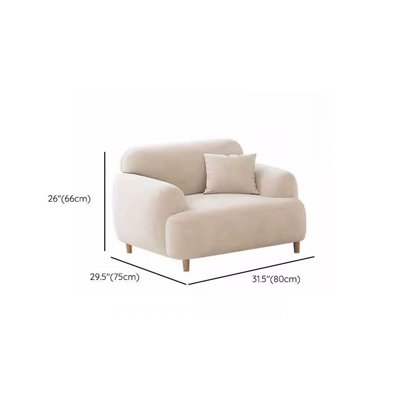 Modish Solid Color Stain Resistant Standard Sofa/Loveseat/Single Sofa in White for 2/3-seater/4-seater with 2 Pillows